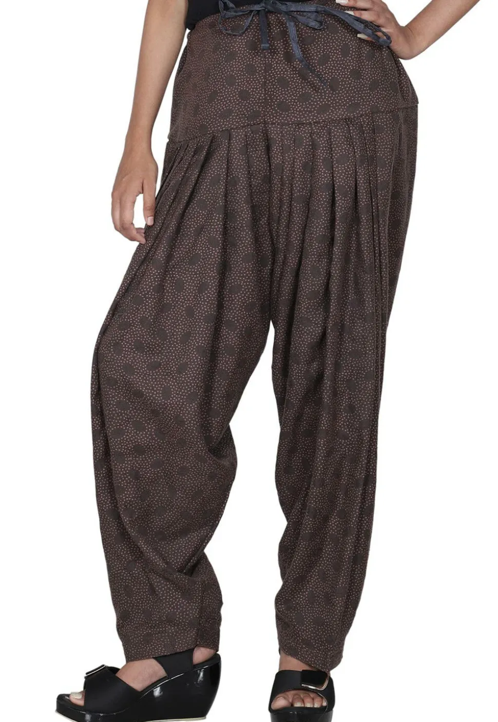 Printed Cotton Patiala in Dark Grey
