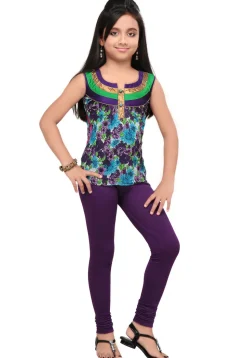 Printed Cotton Top in Purple