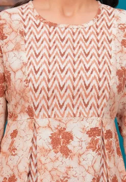 Printed Cotton Tunic in Peach