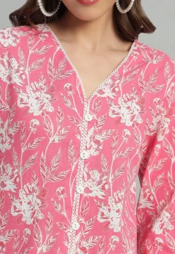 Printed Cotton Tunic in Pink