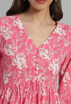 Printed Cotton Tunic in Pink