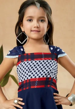Printed Georgette Pakistani Suit in Navy Blue