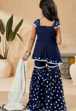 Printed Georgette Pakistani Suit in Navy Blue