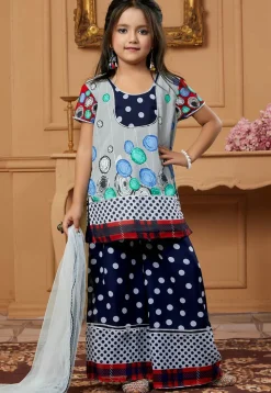Printed Georgette Pakistani Suit in Grey