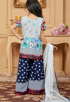 Printed Georgette Pakistani Suit in Grey