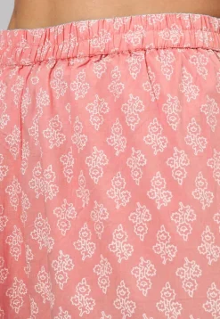 Printed Pure Cotton A Line Suit in Peach