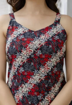 Printed Pure Cotton Aline Dress in Multicolor
