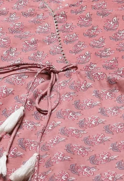 Printed Pure Cotton Aline Suit in Pink