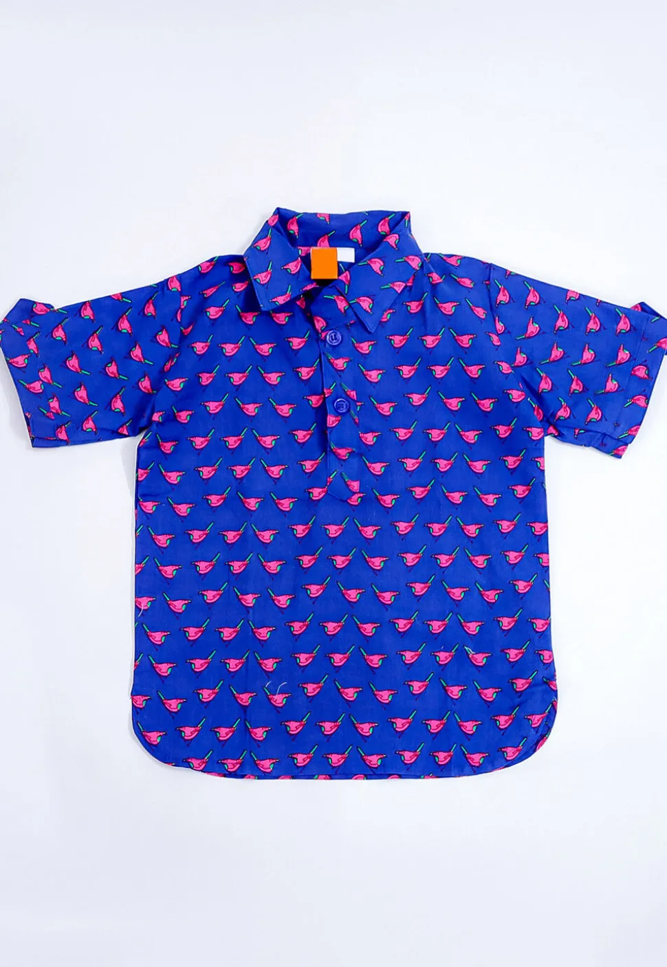 Printed Pure Cotton Kurta Set in Royal Blue