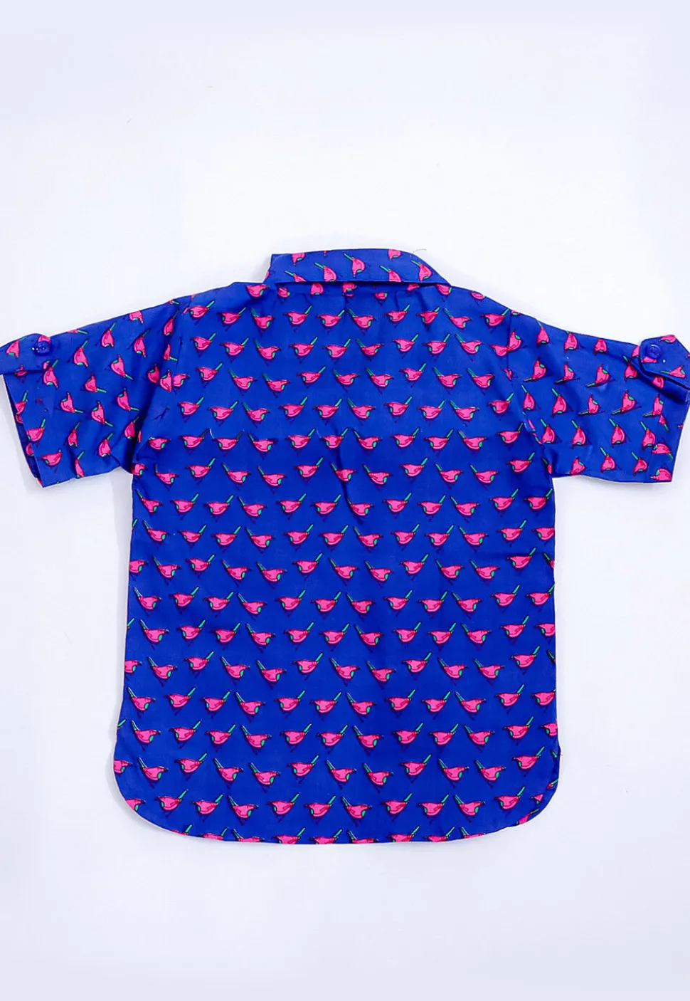 Printed Pure Cotton Kurta Set in Royal Blue