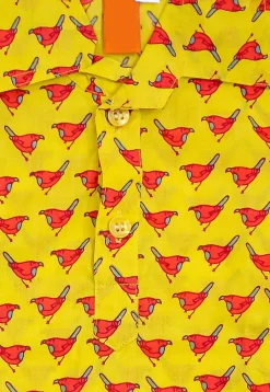 Printed Pure Cotton Kurta Set in Yellow