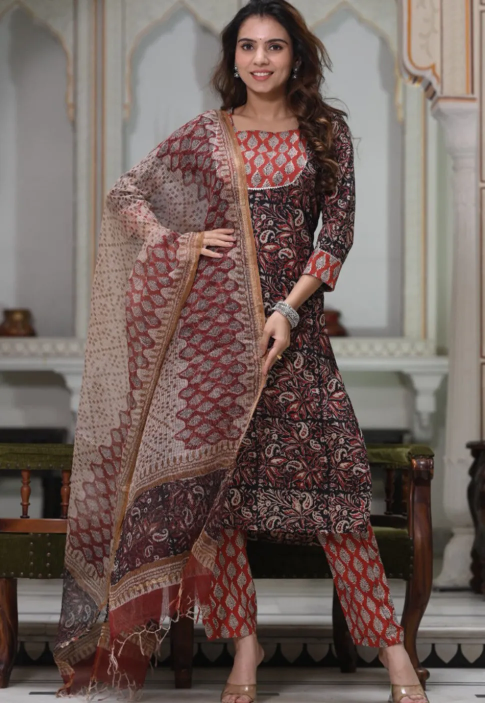 Printed Pure Cotton Pakistani Suit in Black