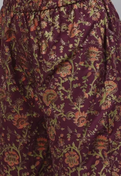 Printed Pure Cotton Pakistani Suit in Violet