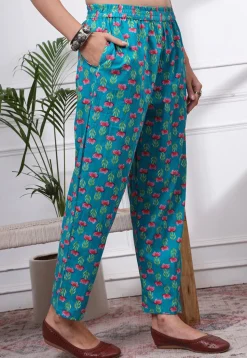 Printed Pure Cotton Pakistani Suit in Blue