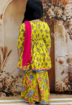 Printed Pure Cotton Pakistani Suit in Yellow