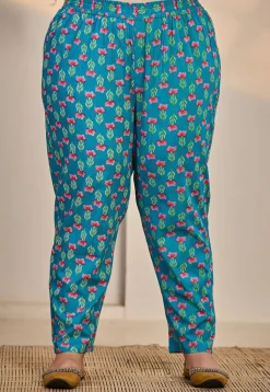 Printed Pure Cotton Pakistani Suit in Blue