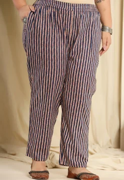 Printed Pure Cotton Pakistani Suit in Navy Blue