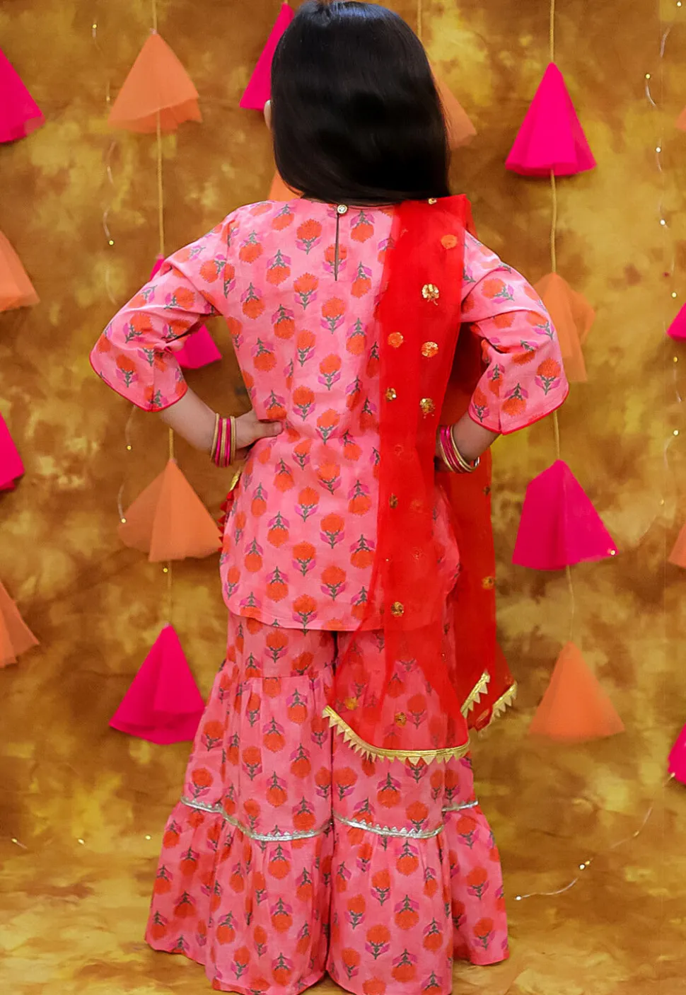 Printed Pure Cotton Pakistani Suit in Pink