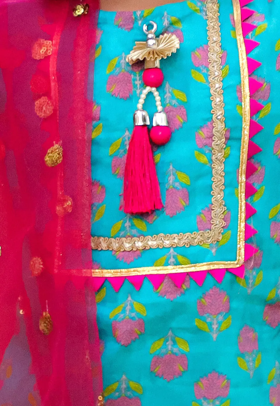 Printed Pure Cotton Pakistani Suit in Blue