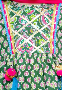 Printed Pure Cotton Pakistani Suit in Green