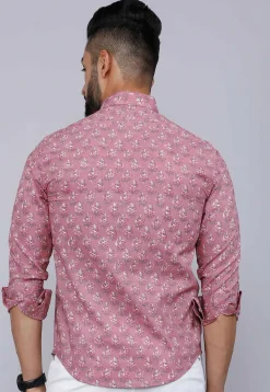 Printed Pure Cotton Shirt in Purple