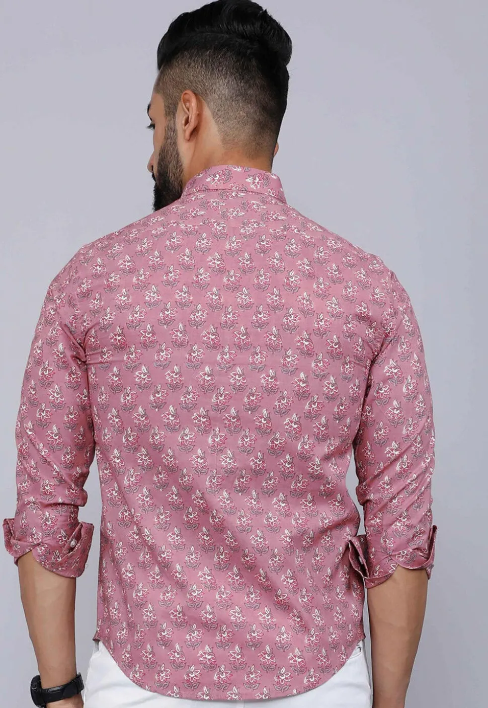 Printed Pure Cotton Shirt in Purple