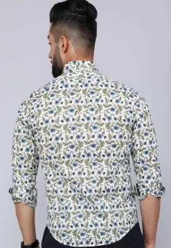 Printed Pure Cotton Shirt in White