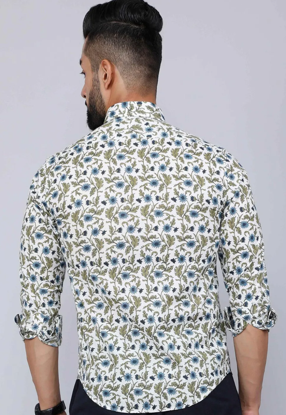 Printed Pure Cotton Shirt in White