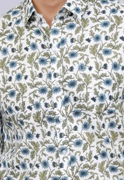 Printed Pure Cotton Shirt in White