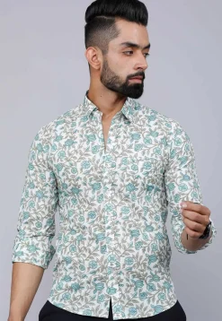 Printed Pure Cotton Shirt in White
