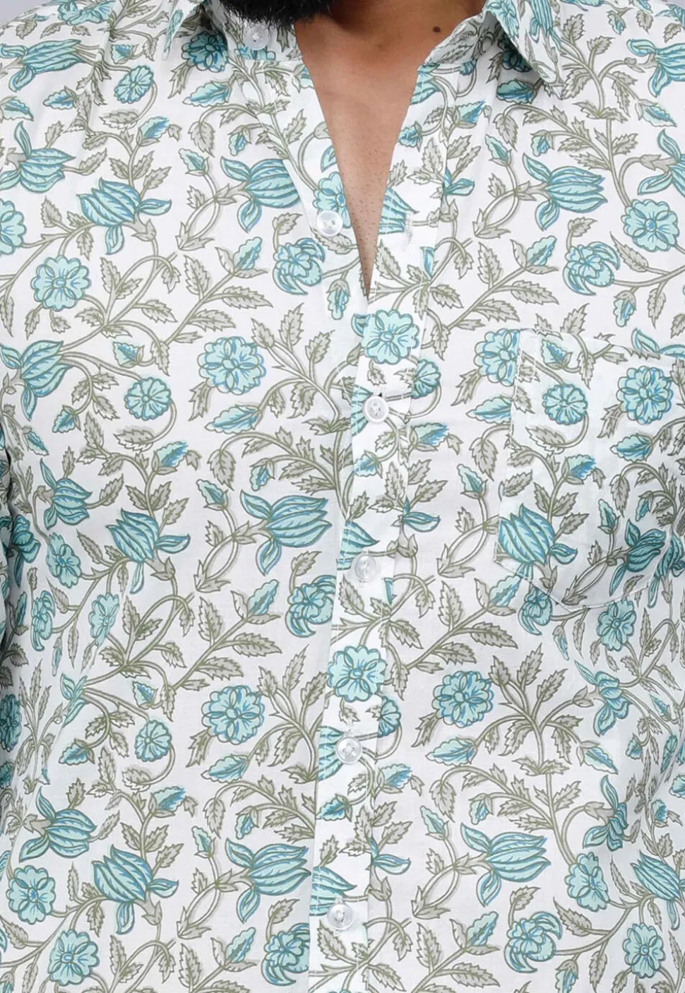 Printed Pure Cotton Shirt in White