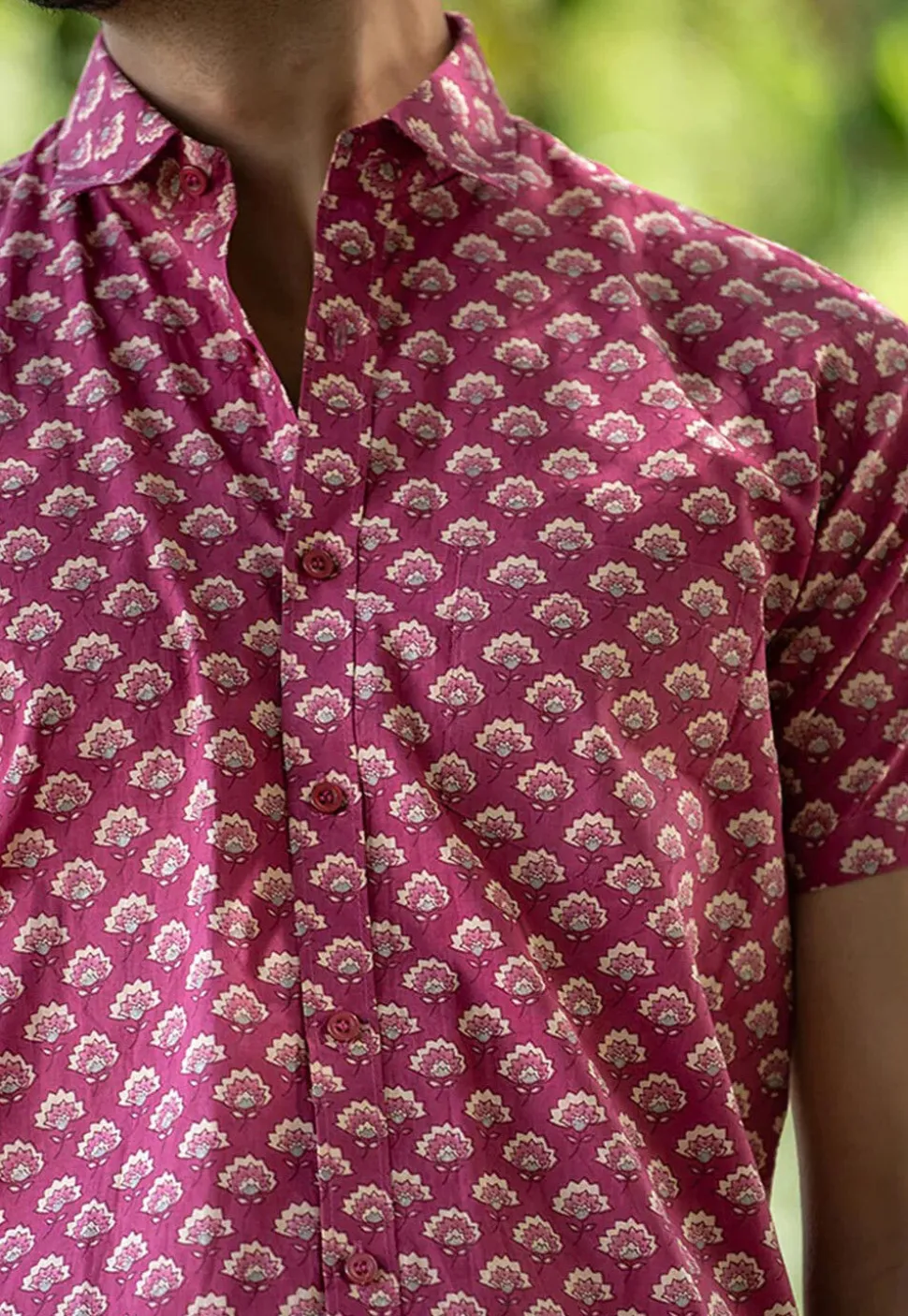 Printed Pure Cotton Shirt in Pink