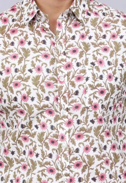 Printed Pure Cotton Shirt in White