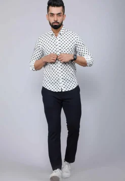 Printed Pure Cotton Shirt in White