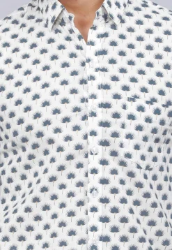 Printed Pure Cotton Shirt in White