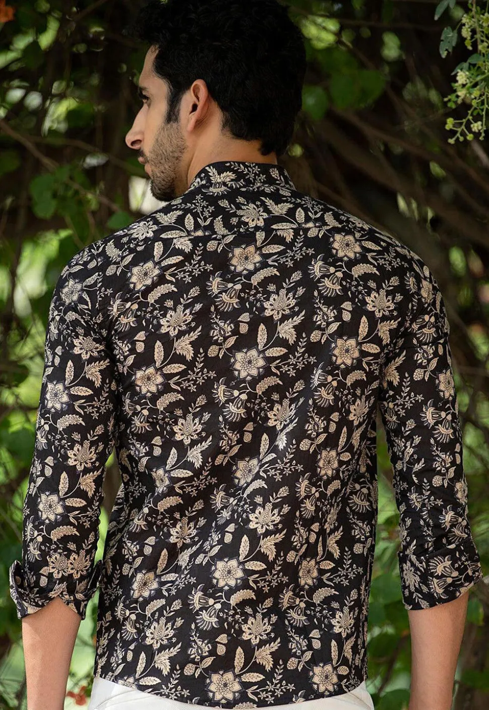 Printed Pure Cotton Shirt in Black