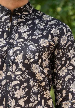Printed Pure Cotton Shirt in Black