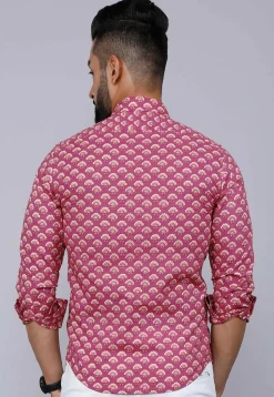 Printed Pure Cotton Shirt in Pink