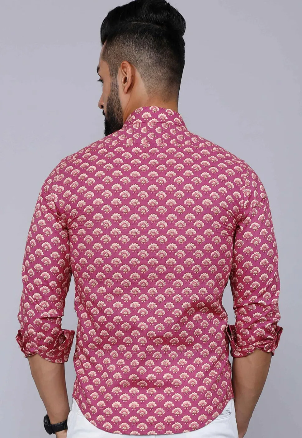 Printed Pure Cotton Shirt in Pink