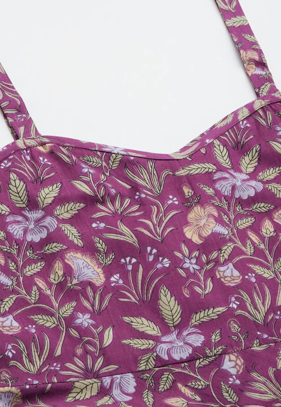 Printed Pure Cotton Short Dress in Purple