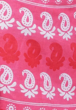 Printed Pure Cotton Wrap Around Skirt in Peach