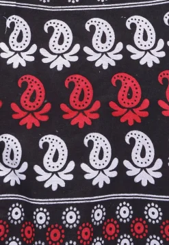 Printed Pure Cotton Wrap Around Skirt in Black