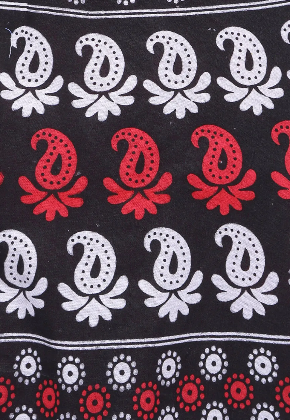 Printed Pure Cotton Wrap Around Skirt in Black