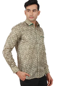 Printed Pure Silk Shirt in Multicolor