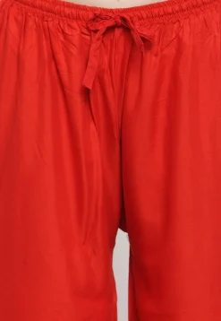 Printed Rayon Palazzo in Red