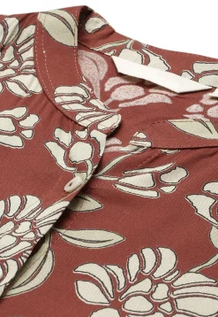 Printed Rayon Tunic in Maroon