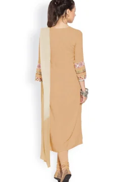 Printed Straight Cut Suit in Dusty Peach