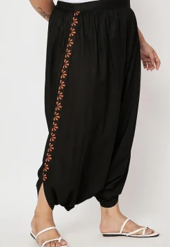 Printed Viscose Haram Pant in Black