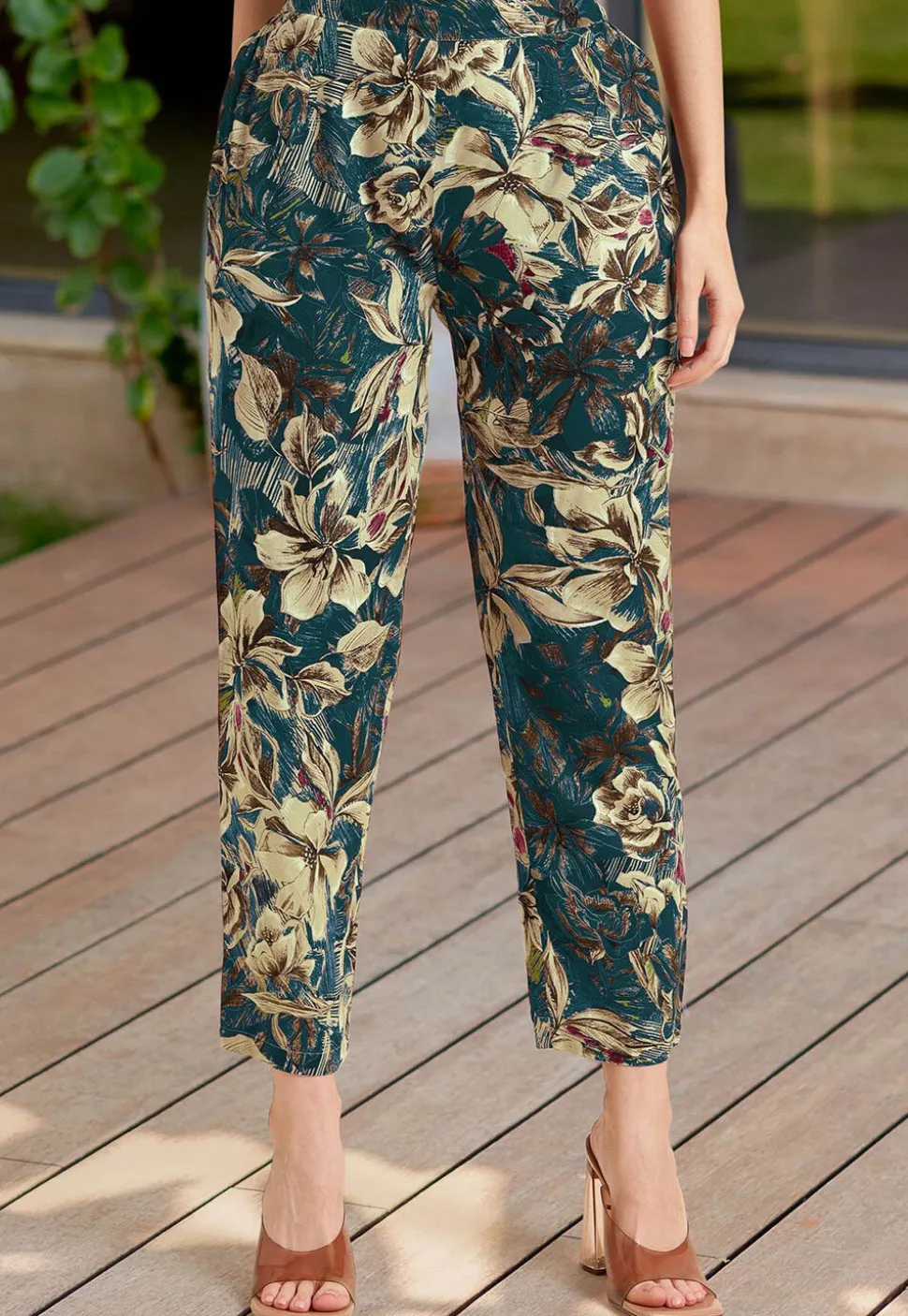 Printed Viscose Rayon Co Ord Set in Teal Blue