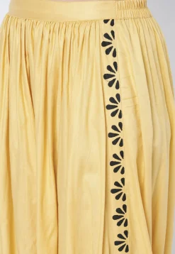 Printed Viscose Rayon Cowl Patiala in Beige